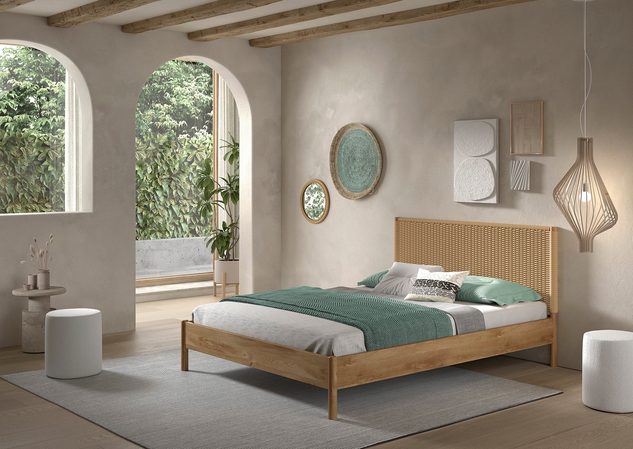 מיטת זית חבלים זוגית 160 ס"מ