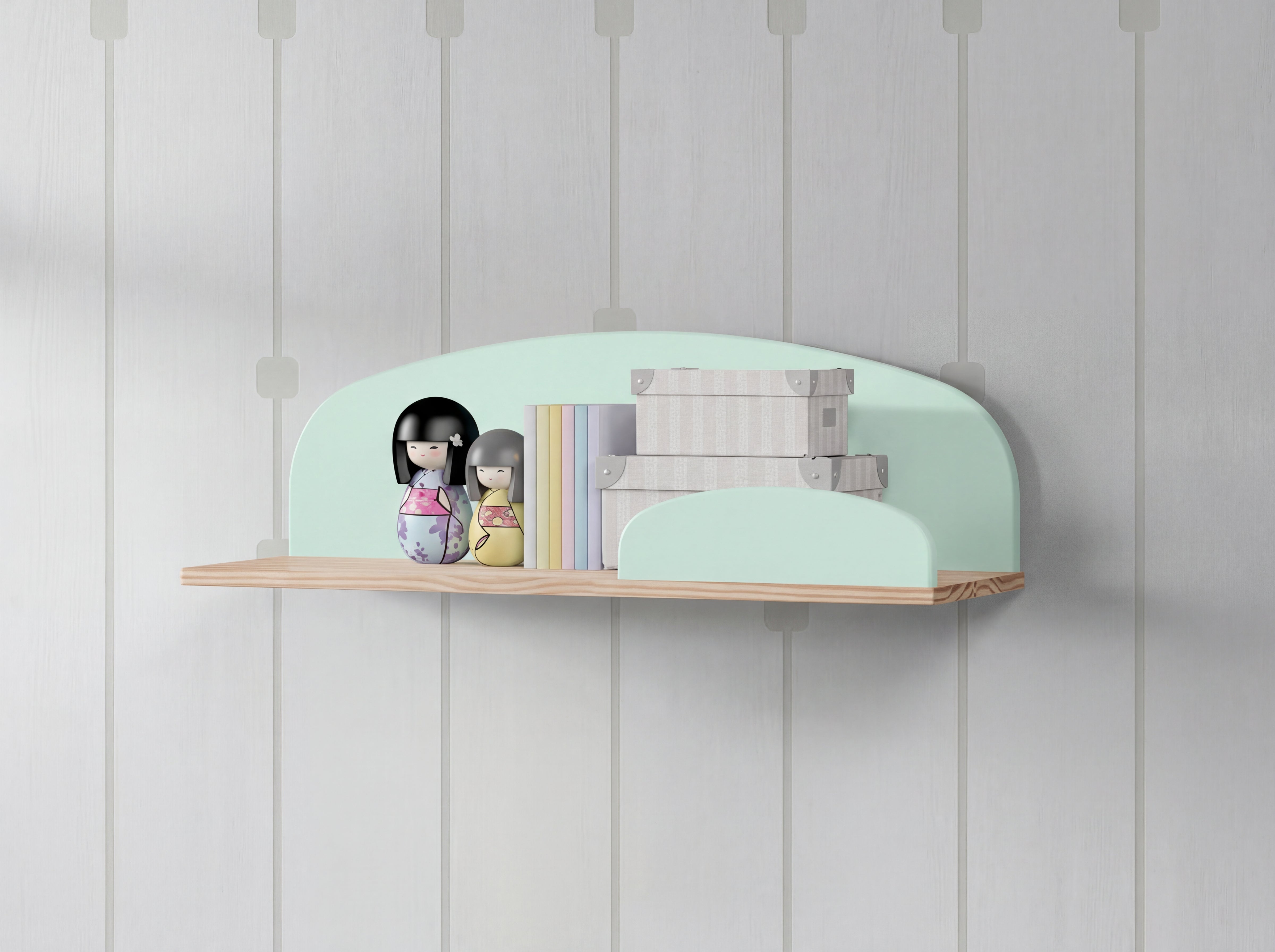 מדף קיר קידי ירוק 65 ס"מ