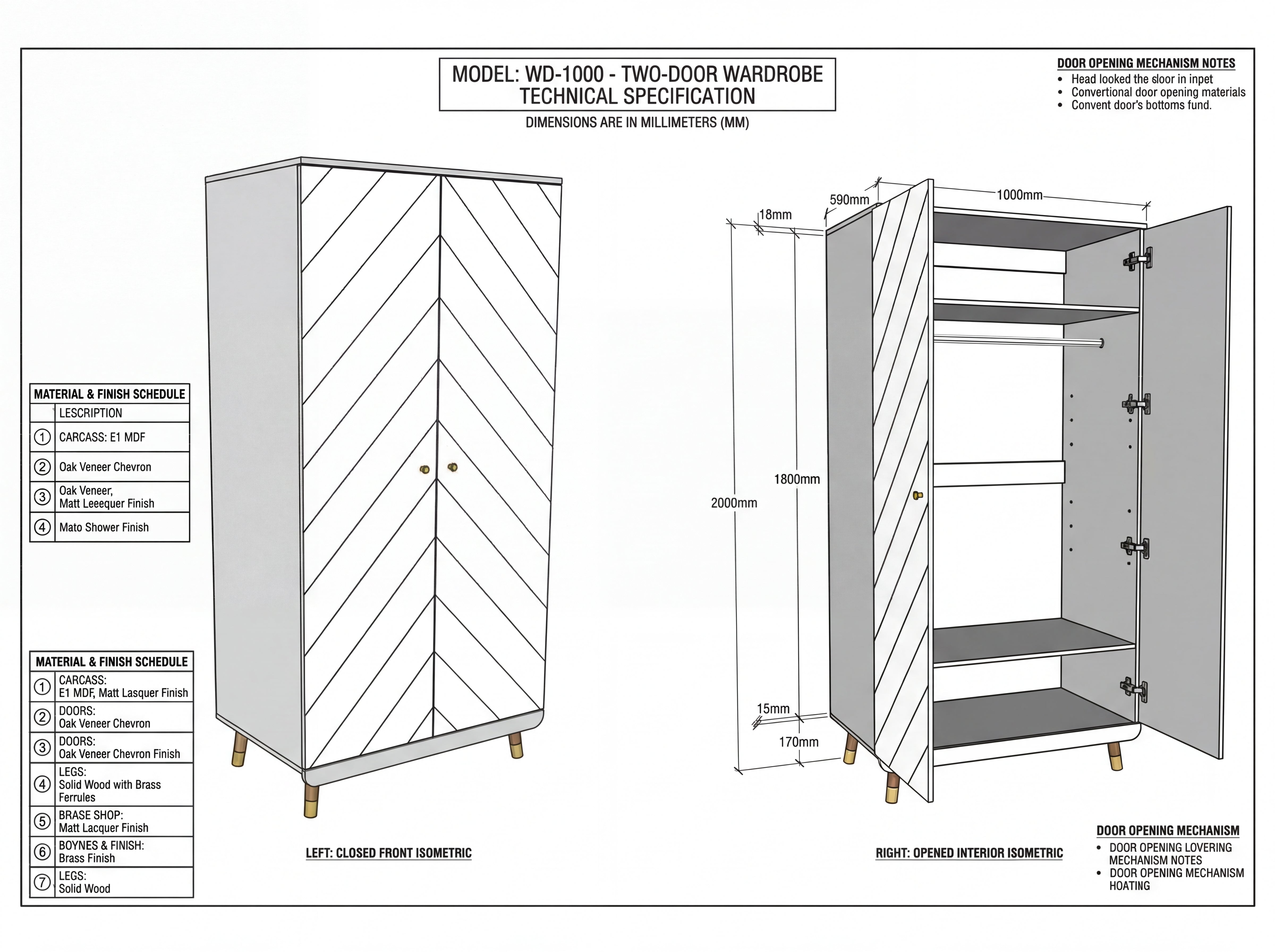 ארון 2 דלתות בילי