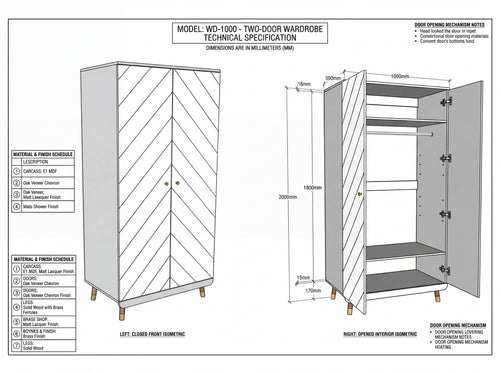 ארון 2 דלתות בילי