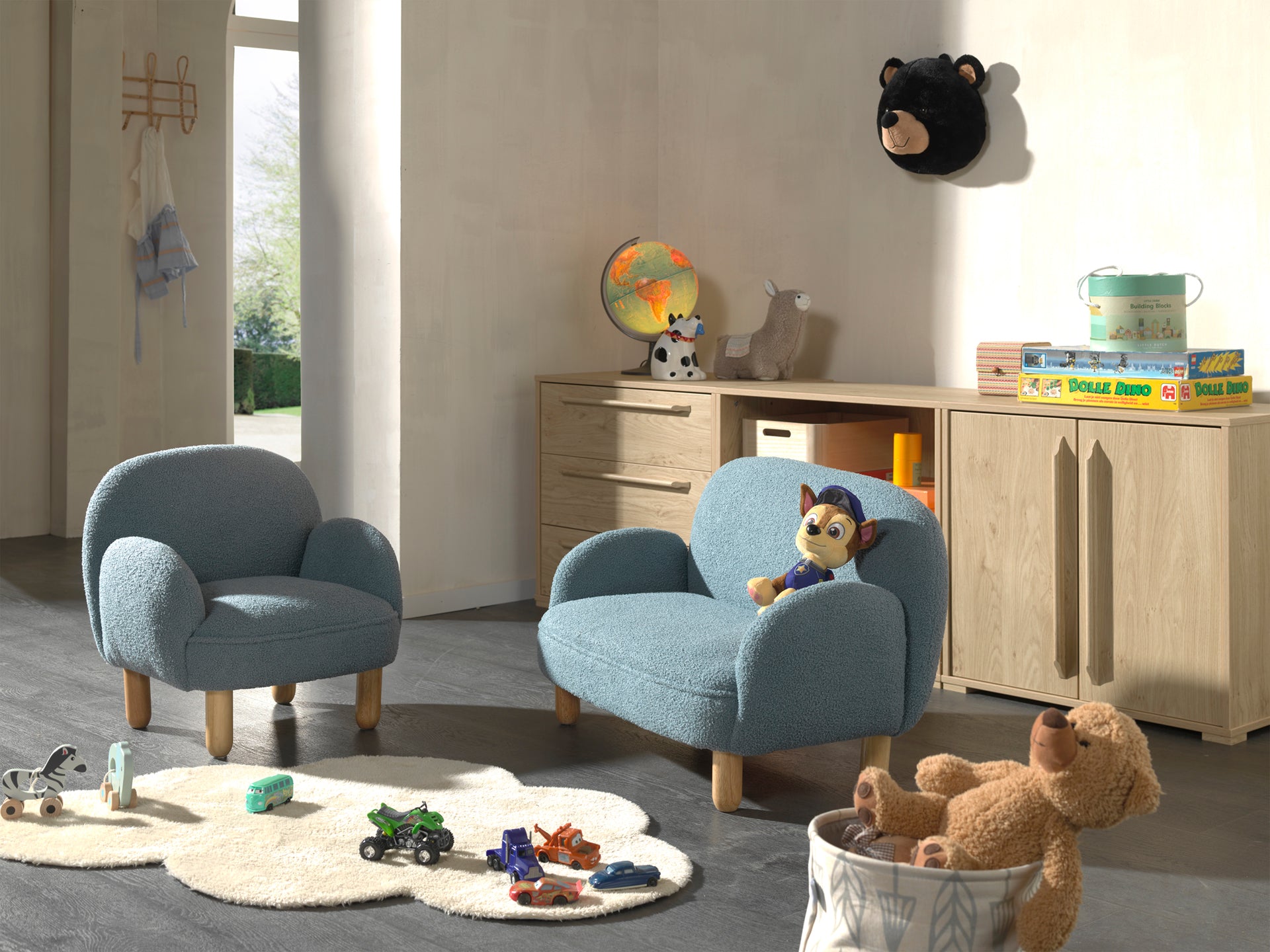 ספת ילדים רוקי זוגית בוקלה כחולה