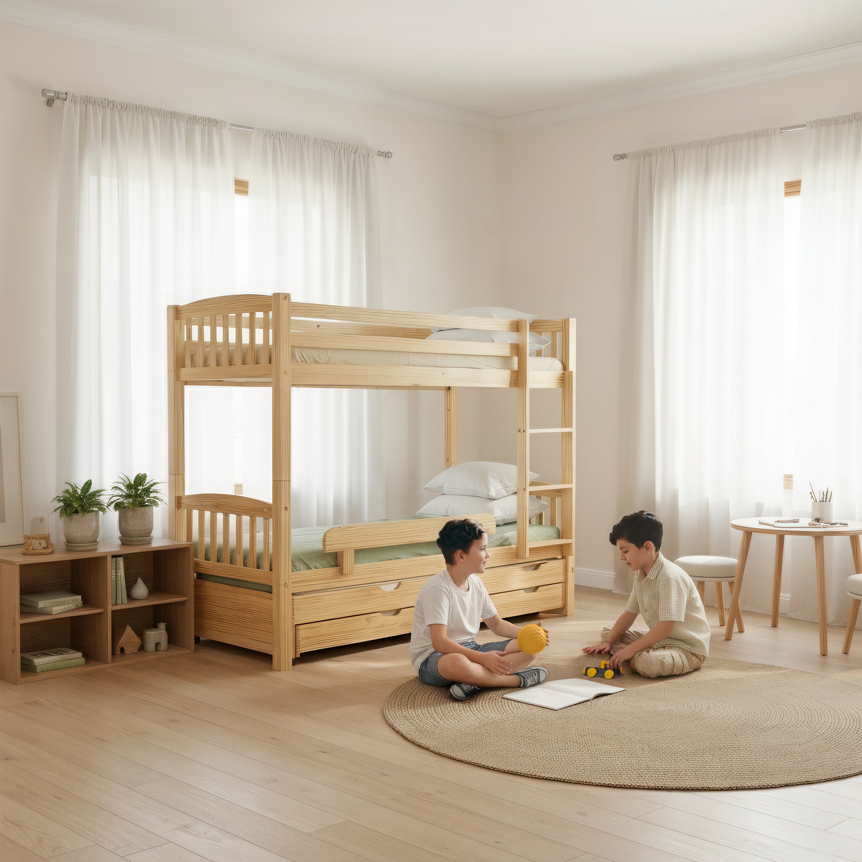 מיטת קומותיים טריו טבעית