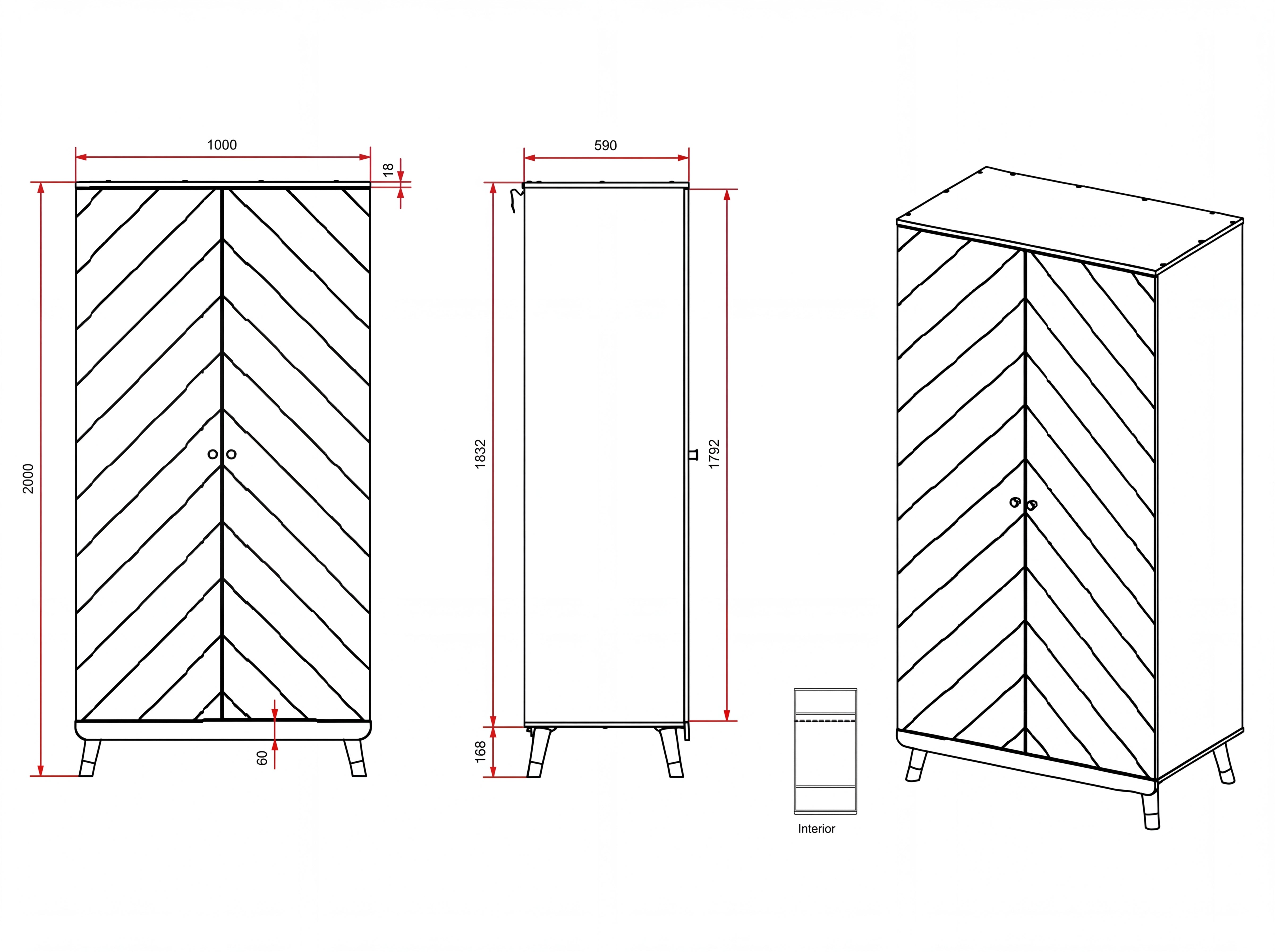 ארון 2 דלתות בילי
