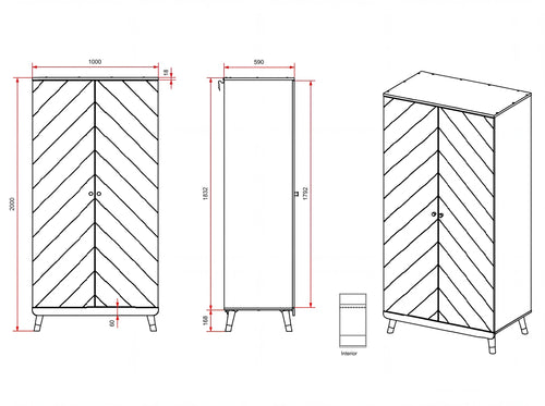 ארון 2 דלתות בילי